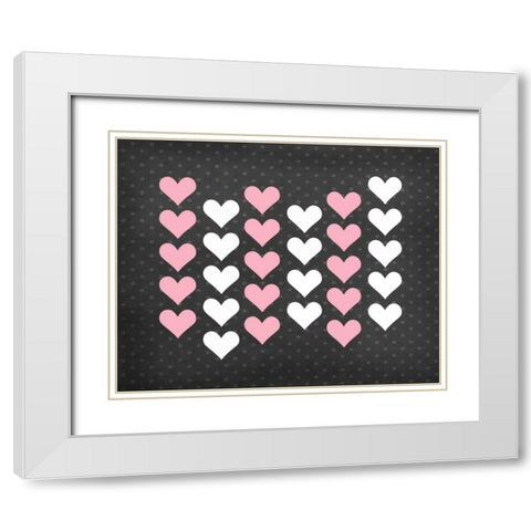 Heart II White Modern Wood Framed Art Print with Double Matting by Robinson, Tamara
