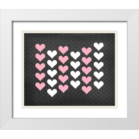 Heart II White Modern Wood Framed Art Print with Double Matting by Robinson, Tamara