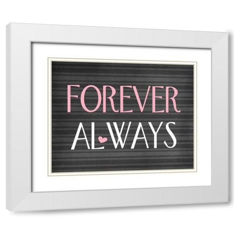 Forever Always White Modern Wood Framed Art Print with Double Matting by Robinson, Tamara