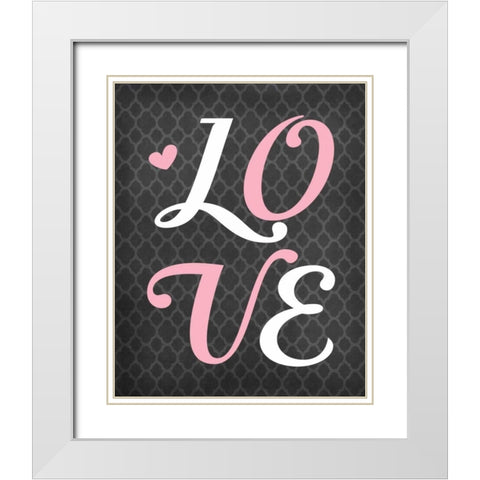 Love White Modern Wood Framed Art Print with Double Matting by Robinson, Tamara