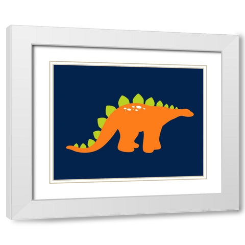 Dino I White Modern Wood Framed Art Print with Double Matting by Robinson, Tamara