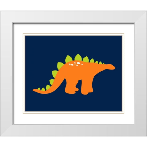 Dino I White Modern Wood Framed Art Print with Double Matting by Robinson, Tamara