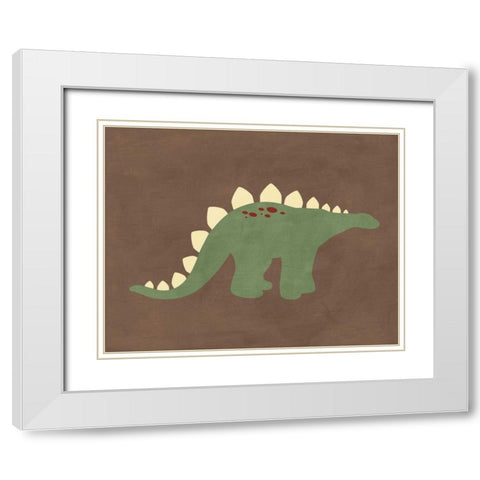 Dino XI White Modern Wood Framed Art Print with Double Matting by Robinson, Tamara