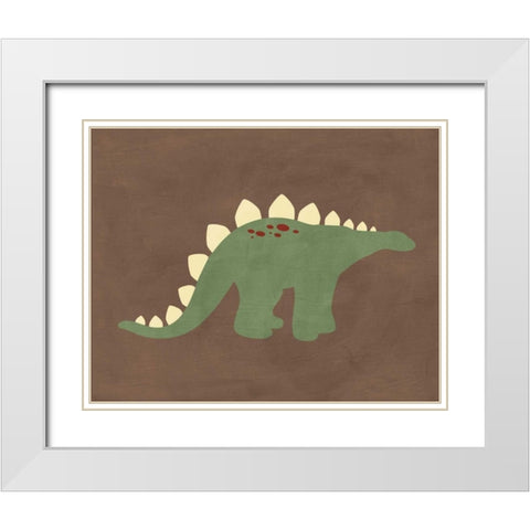 Dino XI White Modern Wood Framed Art Print with Double Matting by Robinson, Tamara