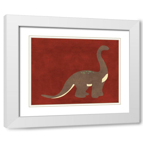 Dino III White Modern Wood Framed Art Print with Double Matting by Robinson, Tamara