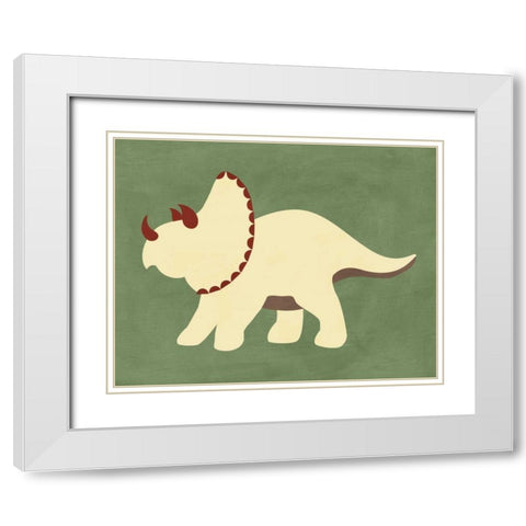 Dino IV White Modern Wood Framed Art Print with Double Matting by Robinson, Tamara