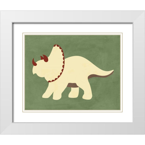 Dino IV White Modern Wood Framed Art Print with Double Matting by Robinson, Tamara