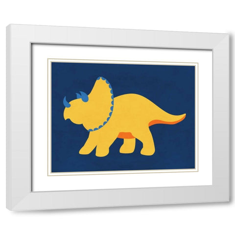 Dino 444 White Modern Wood Framed Art Print with Double Matting by Robinson, Tamara