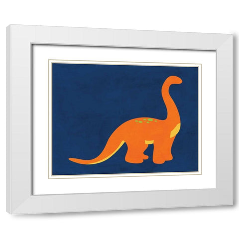 Dino 333 White Modern Wood Framed Art Print with Double Matting by Robinson, Tamara