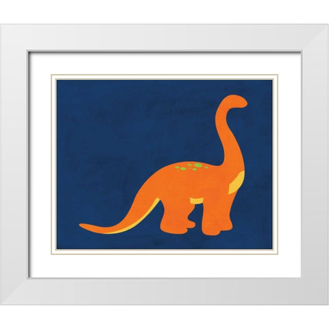 Dino 333 White Modern Wood Framed Art Print with Double Matting by Robinson, Tamara