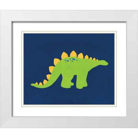 Dino 222 White Modern Wood Framed Art Print with Double Matting by Robinson, Tamara