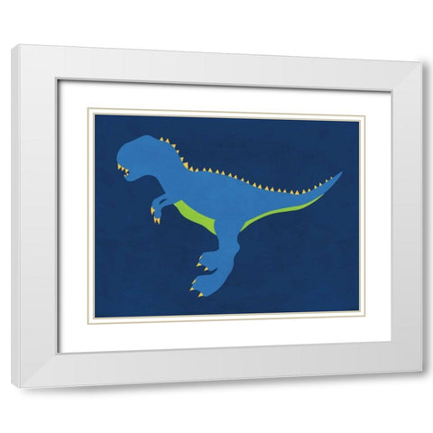 Dino 111 White Modern Wood Framed Art Print with Double Matting by Robinson, Tamara