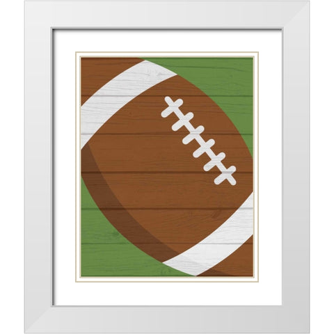 Football II White Modern Wood Framed Art Print with Double Matting by Robinson, Tamara