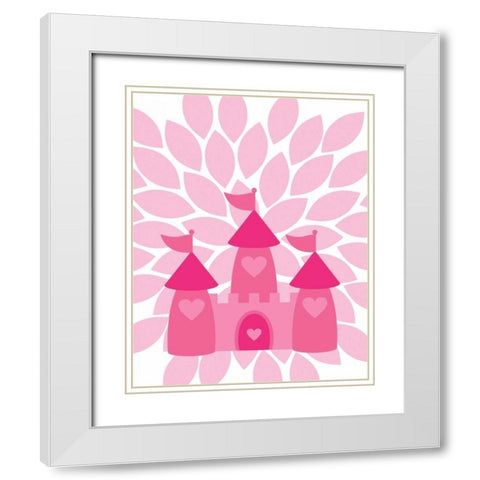 Princess Castle White Modern Wood Framed Art Print with Double Matting by Robinson, Tamara