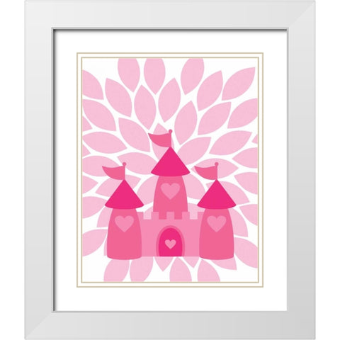 Princess Castle White Modern Wood Framed Art Print with Double Matting by Robinson, Tamara