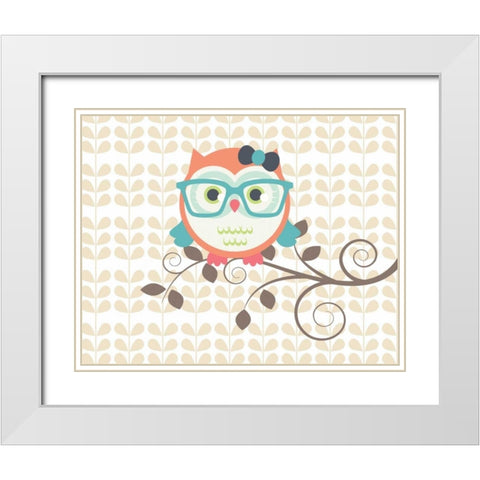 Owls 2A White Modern Wood Framed Art Print with Double Matting by Robinson, Tamara