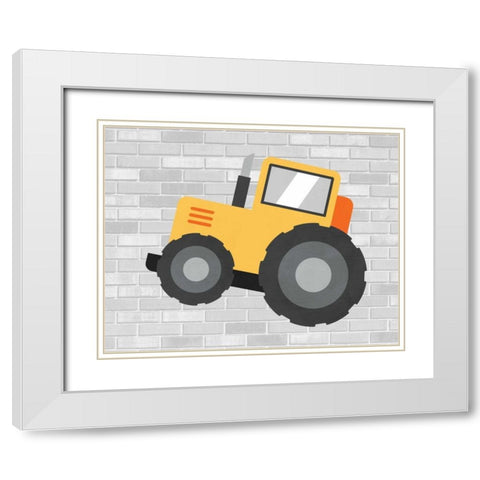 Construction I White Modern Wood Framed Art Print with Double Matting by Robinson, Tamara