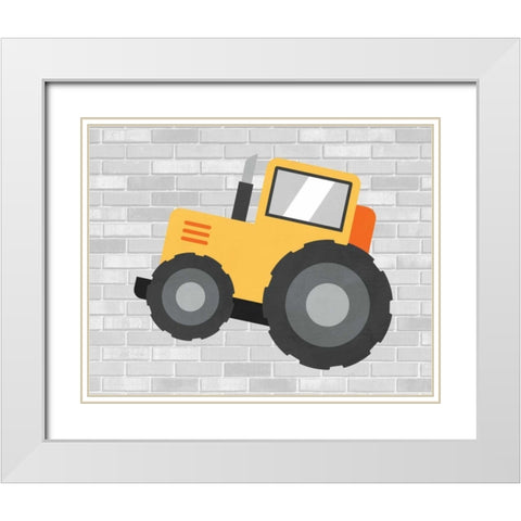 Construction I White Modern Wood Framed Art Print with Double Matting by Robinson, Tamara