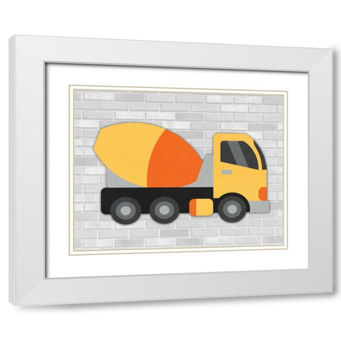 Construction II White Modern Wood Framed Art Print with Double Matting by Robinson, Tamara