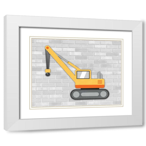 Construction IV White Modern Wood Framed Art Print with Double Matting by Robinson, Tamara