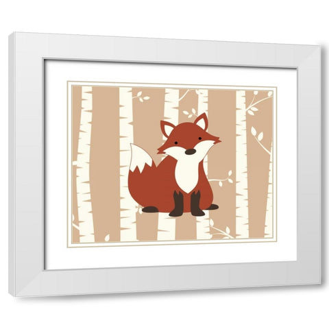 Fox Birch I White Modern Wood Framed Art Print with Double Matting by Robinson, Tamara