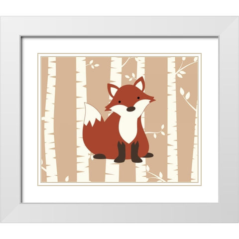 Fox Birch I White Modern Wood Framed Art Print with Double Matting by Robinson, Tamara