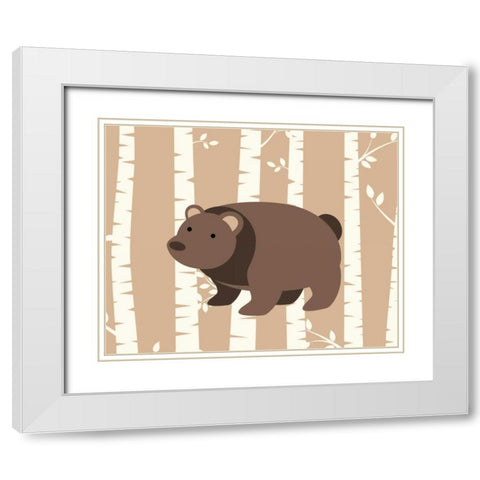 Bear Birch I White Modern Wood Framed Art Print with Double Matting by Robinson, Tamara