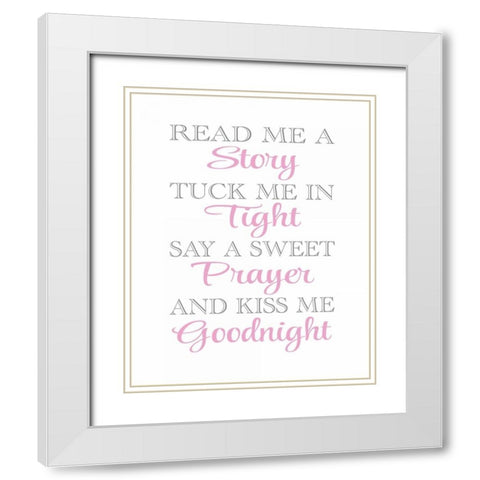 Read Me a Story White Modern Wood Framed Art Print with Double Matting by Robinson, Tamara