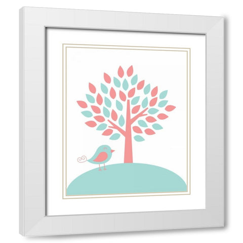 Tree White Modern Wood Framed Art Print with Double Matting by Robinson, Tamara