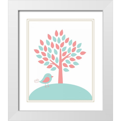 Tree White Modern Wood Framed Art Print with Double Matting by Robinson, Tamara