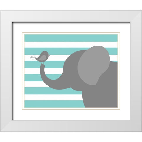 Elephant Stripe White Modern Wood Framed Art Print with Double Matting by Robinson, Tamara