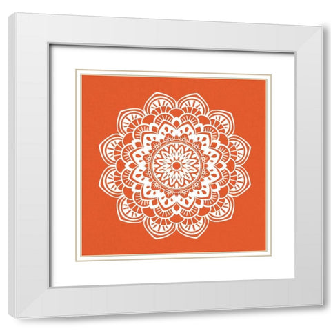 Mandala I White Modern Wood Framed Art Print with Double Matting by Robinson, Tamara