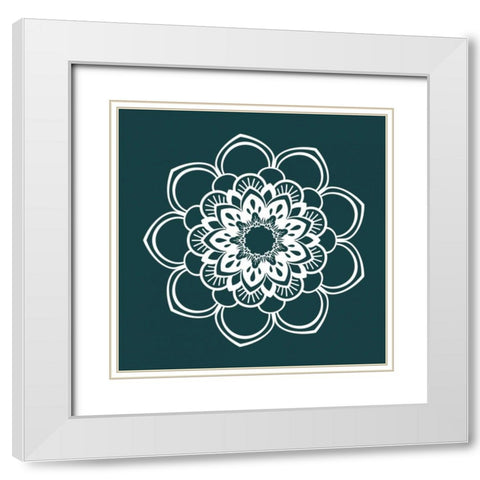 Mandala II White Modern Wood Framed Art Print with Double Matting by Robinson, Tamara