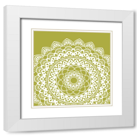 Mandala IV White Modern Wood Framed Art Print with Double Matting by Robinson, Tamara