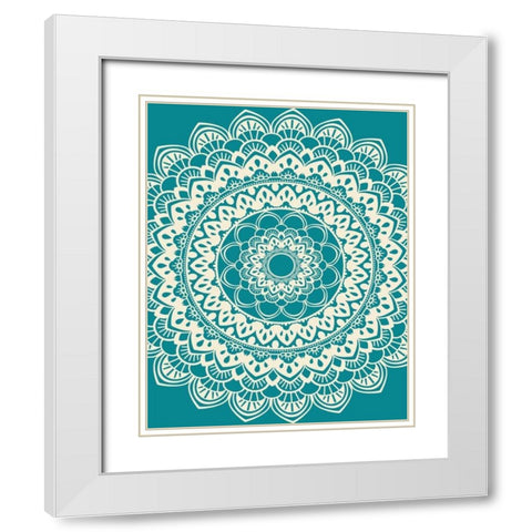 Mandala VII White Modern Wood Framed Art Print with Double Matting by Robinson, Tamara