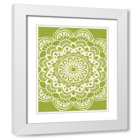 Mandala VIII White Modern Wood Framed Art Print with Double Matting by Robinson, Tamara