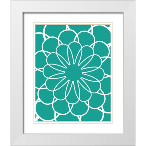Large Flower II White Modern Wood Framed Art Print with Double Matting by Robinson, Tamara
