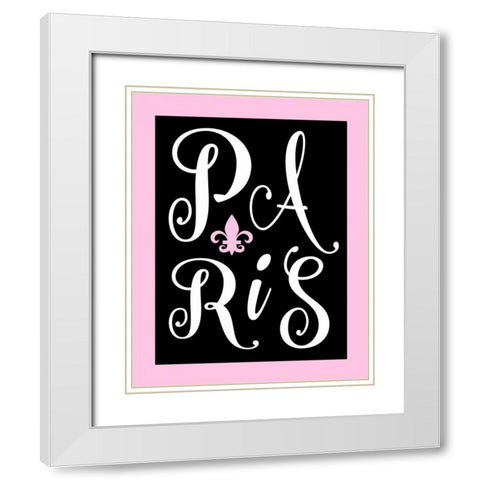 Paris White Modern Wood Framed Art Print with Double Matting by Robinson, Tamara