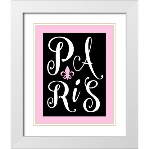 Paris White Modern Wood Framed Art Print with Double Matting by Robinson, Tamara