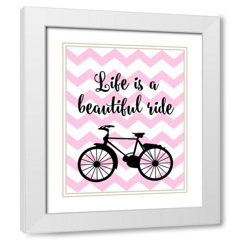 Bicycle Quote White Modern Wood Framed Art Print with Double Matting by Robinson, Tamara