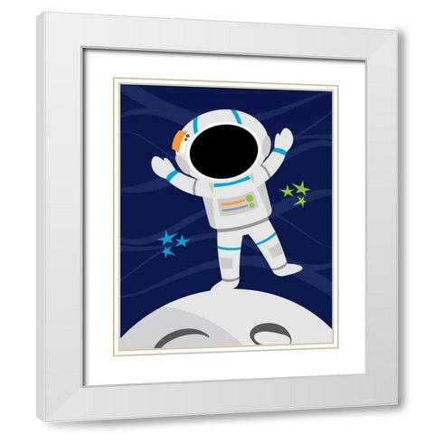 Space Man White Modern Wood Framed Art Print with Double Matting by Robinson, Tamara