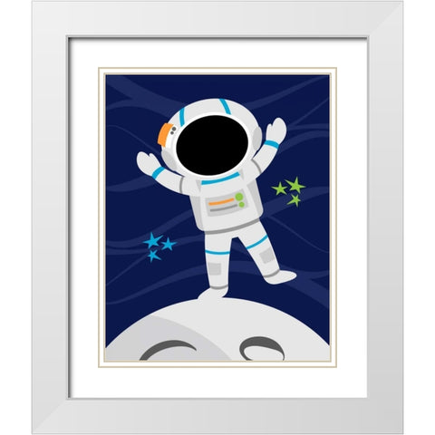 Space Man White Modern Wood Framed Art Print with Double Matting by Robinson, Tamara