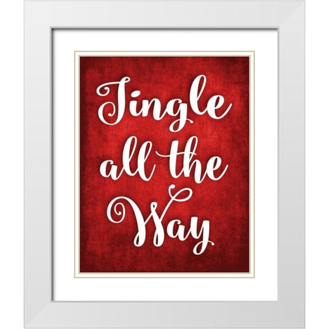 Jingle All the Way White Modern Wood Framed Art Print with Double Matting by Robinson, Tamara