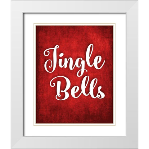 Jingle Bells White Modern Wood Framed Art Print with Double Matting by Robinson, Tamara