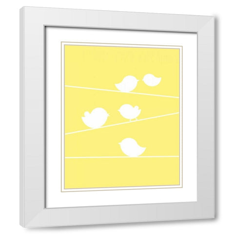 Bird on a Wire I White Modern Wood Framed Art Print with Double Matting by Robinson, Tamara