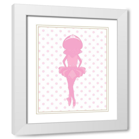Sparkle Ballerina II White Modern Wood Framed Art Print with Double Matting by Robinson, Tamara