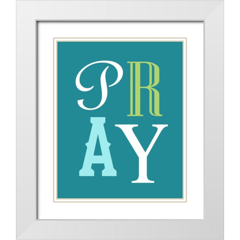 Pray White Modern Wood Framed Art Print with Double Matting by Robinson, Tamara