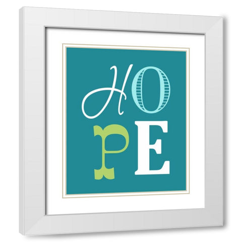 Hope White Modern Wood Framed Art Print with Double Matting by Robinson, Tamara