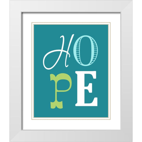 Hope White Modern Wood Framed Art Print with Double Matting by Robinson, Tamara