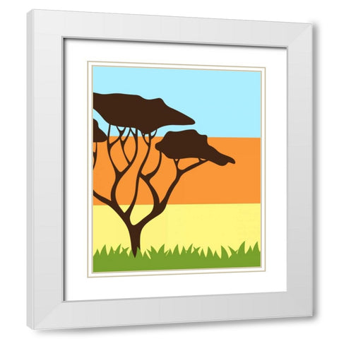 Safari I White Modern Wood Framed Art Print with Double Matting by Robinson, Tamara